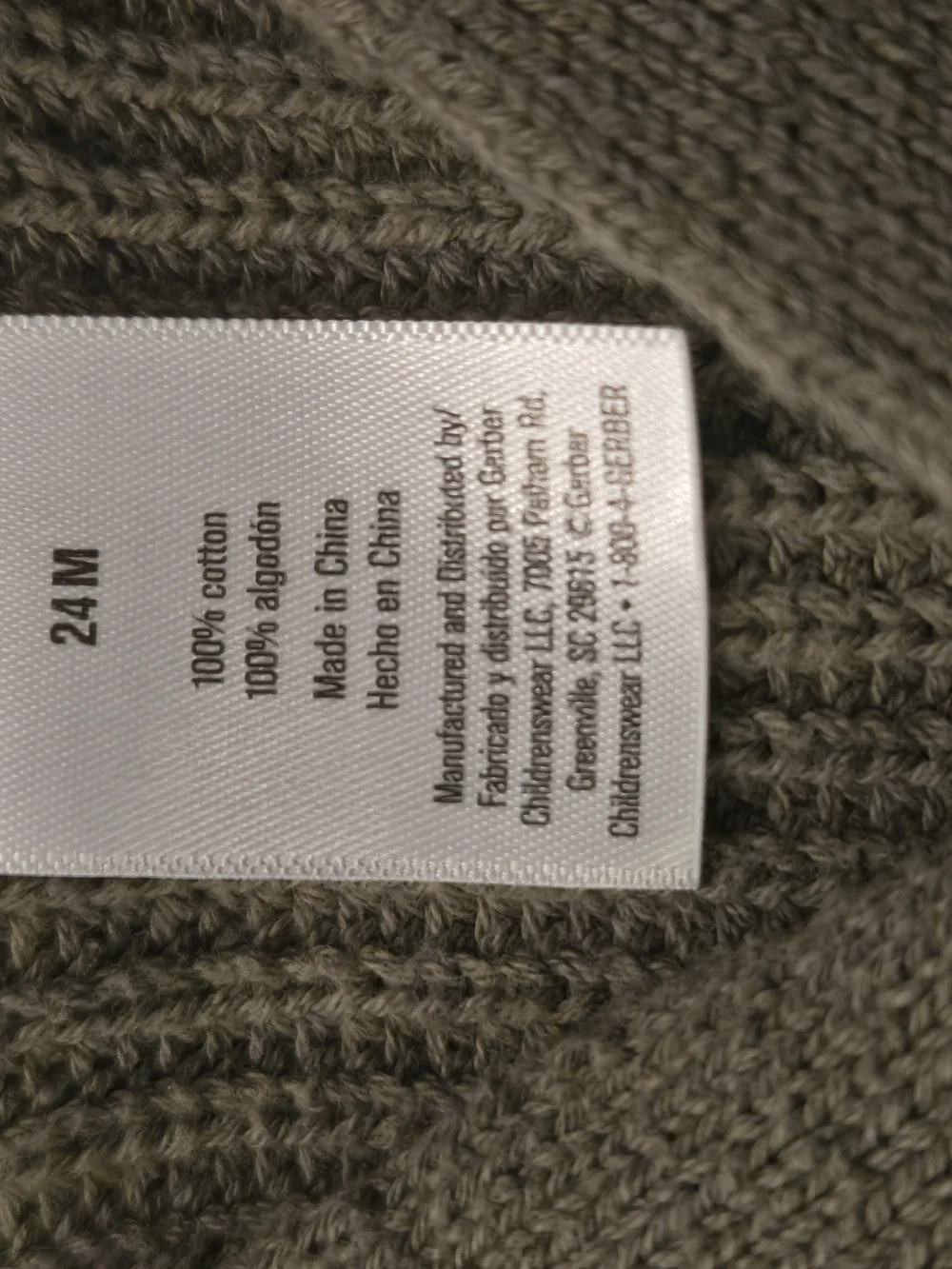 Kids Knit Button Cardigan - Olive Green 24M